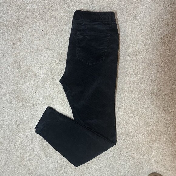 Vineyard Vines Corduroy Pants Women Size 10 Black Side-slit Skinny - Picture 11 of 12